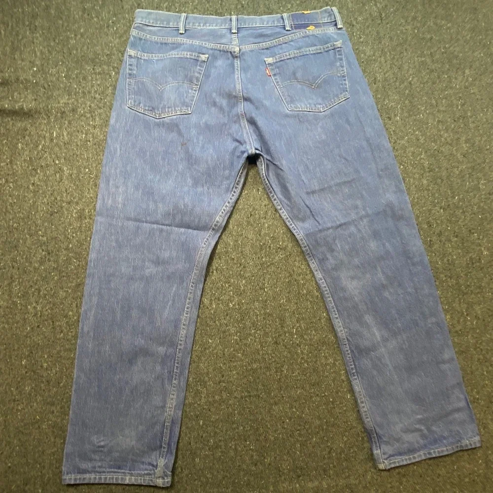 Levis Vintage Men 42x32 Blue Denim 501 Original Fit Button Fly Straight Jeans‎